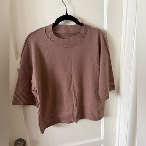 Women's Short Sleeve Brown Sweater Tee